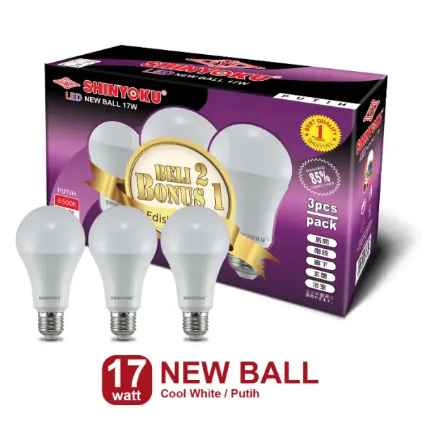 Shinyoku Lampu LED New Ball 17W - Putih